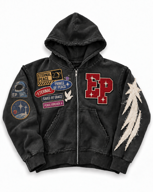 Eternal Peace Patchy Zip (Black)